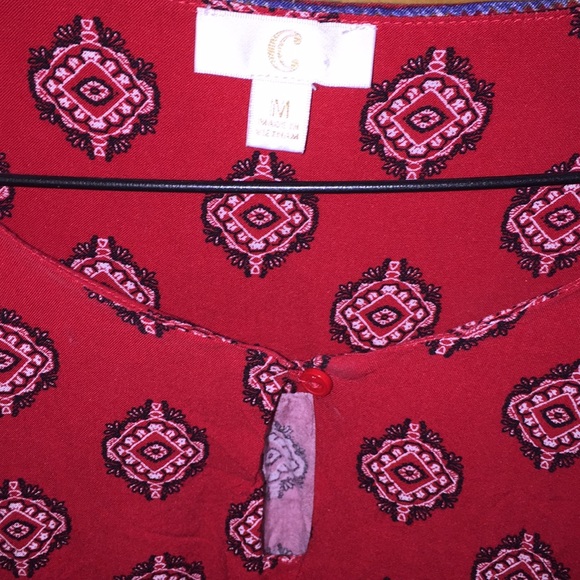 Red patterned cotton dress - Picture 3 of 4